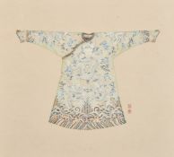 EARLY TO MID-20TH CENTURY CHINESE SCHOOL, A FINE STUDY OF A DESIGN FOR A COURT ROBE, watercolour and