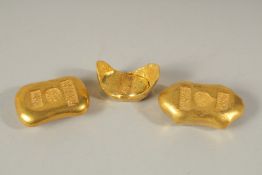 THREE CHINESE SCROLL WEIGHTS.