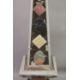 A GOOD PAIR OF COLOURED MARBLE OBELISKS ON STANDS. 6ft high. - Image 3 of 6