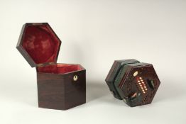 A GOOD ROCK CHIDLEY 48 KEY CONCERTINA, No. 2636, octagonal shape. 6ins with leather thumb straps,