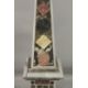 A GOOD PAIR OF COLOURED MARBLE OBELISKS ON STANDS. 6ft high. - Image 5 of 6