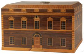 A SUPERB 18TH CENTURY ARCHITECTURAL TEA CADDY, CIRCA 1785, in the form of a brick built Georgian