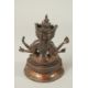 A BRONZE FIGURE OF A MULTI-ARMED DEITY. 17cms high. - Image 2 of 3