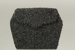 A RENAUD PELLEGRINO, PARIS, CLOTH AND LEATHER BAG. 26cms long x 20cms deep.