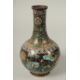 A CHINESE BLACK GROUND CLOISONNE FLORAL VASE, 25cm high. - Image 1 of 6