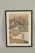 1923 TAKAKANE FUJIWARA: FARMERS REST, from The Masters of Old Japan series, woodblock print,