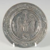AN EARLY OTTOMAN GREEK SILVER DISH, 11cm diameter.
