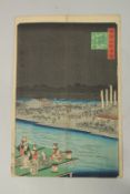 HIROSHIGE II (1826-1869): EVENING COOL AT SHIJO IN KYOTO FROM THE SERIES OF ONE HUNDRED VIEWS OF
