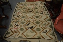 A Kilim carpet or throw 210cm x 160cm.