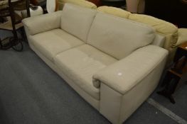 A good Italian leather upholstered large two seater settee.