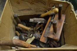 Box of wood working tools etc.