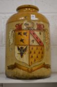 A good large stoneware jar with armorial decoration.