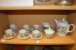 A stylish pottery tea service.