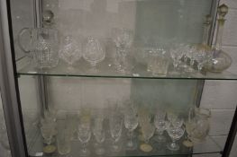 A part suite of cut glass ware and other items.