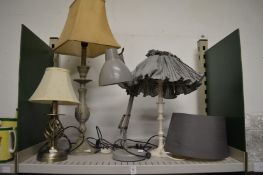 Angle poise and other lamps.