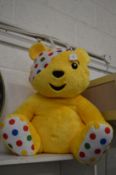 A large Pudsey bear.