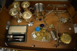 A group of plated items.