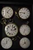 Six silver and other pocket watches.