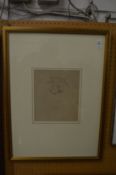 Louis Wain, pencil study of a cat.