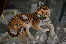 A Russian porcelain model of a tiger.