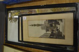 Two pairs of pictures depicting Middle Eastern scenes.