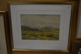 Walter Chaplin, Welsh hillside landscape, watercolour, signed and dated 1928.