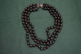 A bead necklace.
