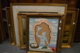 Decorative oil paintings and prints.