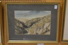 Circle of William James Muller, Rocky landscape, watercolour together with a watercolour of a