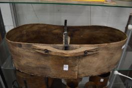 An early wrought iron and bentwood seedlip.