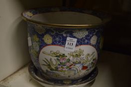 Small Chinese style jardiniere and stand.