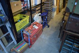 Miscellaneous items to include wine rack, dressing table mirror etc.