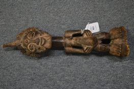 African carved wood figure.