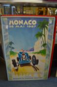 Christies Monaco, four framed and glazed colour posters, 1987, 1988 together with two similar