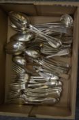 A large quantity of silver flatware.