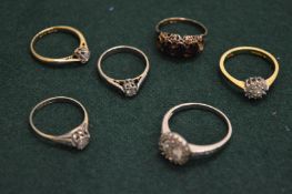 Gold and silver rings.