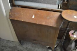 A mahogany folding drinks trolley.