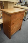 A good handmade walnut small four drawer chest.