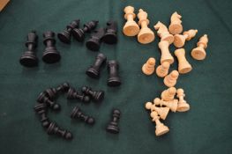 Staunton chess set in original box.