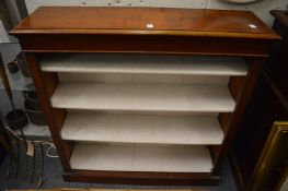 Victorian walnut open bookcase.