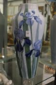 Friedrich Kaestner, a good large porcelain vase depicting irises.
