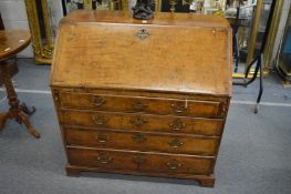A good 18th century figured walnut bureau.