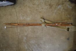 A J S Sharpe four piece split cane fly rod.