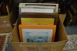 Box of paintings, prints etc.