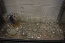 A quantity of glassware to include decanters.