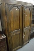 A 19th century French oak two door armoire.