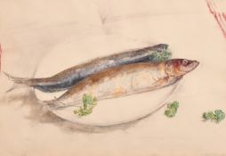 George Weissbort (1928-2013), a still life of onions, watercolour, 6.25