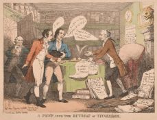 Thomas Rowlandson (1756-1827), 'A Peep into the Retreat at Tinnehinch', hand coloured engraving,