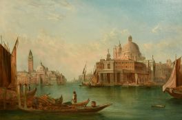 Alfred Pollentine (1836-1890), 'The Dogana, Venice', oil on canvas, signed, 20