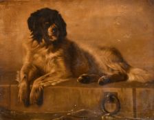 After Landseer, 'A Distinguished Member of the Humane Society', oil on canvas laid down, 27